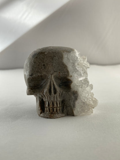 SPARROW quartz crystal skull, small 2-3 inches, unique home decor, office desk decor, gothic home accents, trendy gift for him or her, statement piece for desk or office, crystal decor