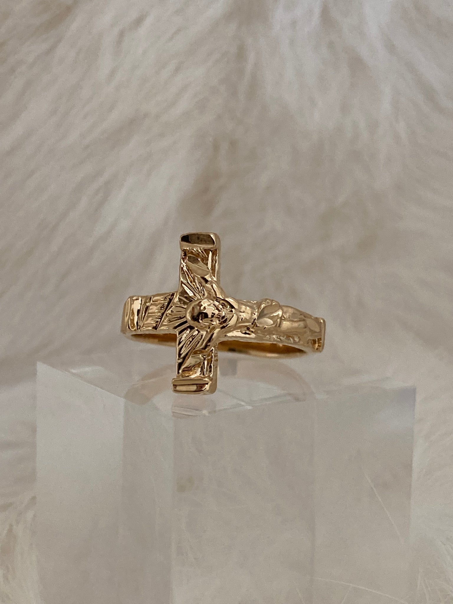 Buy JoliernelleFrench Rosary Cross Ring for Women Praying Jewelry Silver/ Gold Band Ring Catholics Gift, Stainless Steel, No Gemstone Online at  desertcartINDIA